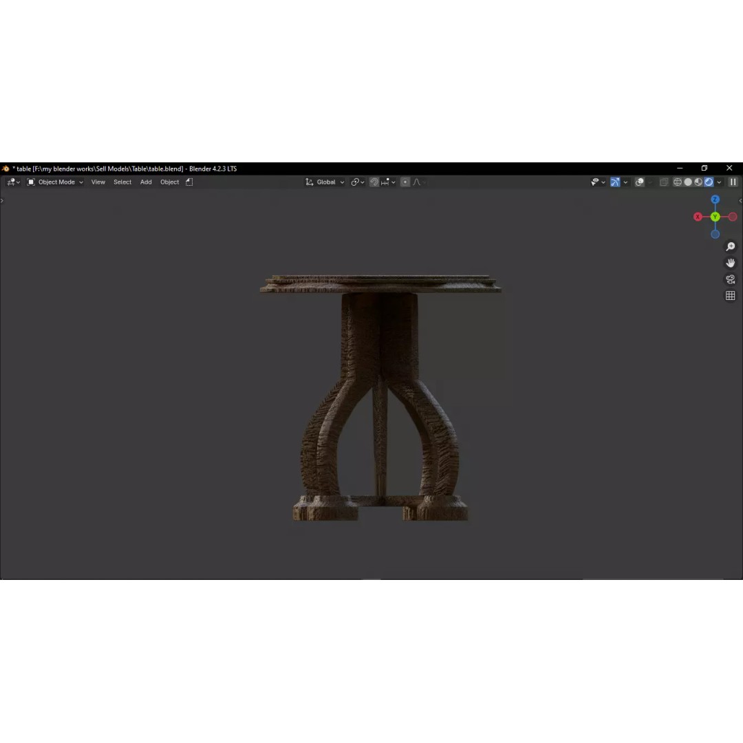 Table 3D Model – High Detailed PBR Furniture Asset, Blender, FBX - View 4