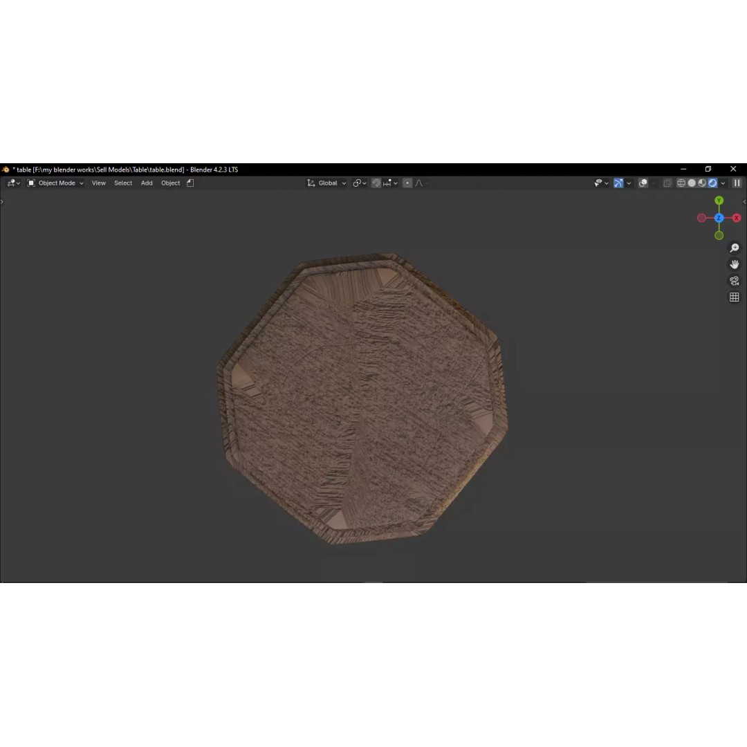 Table 3D Model – High Detailed PBR Furniture Asset, Blender, FBX - View 5