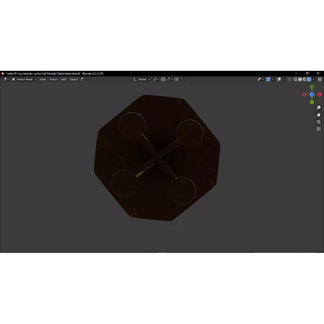 Table 3D Model – High Detailed PBR Furniture Asset, Blender, FBX - View 6