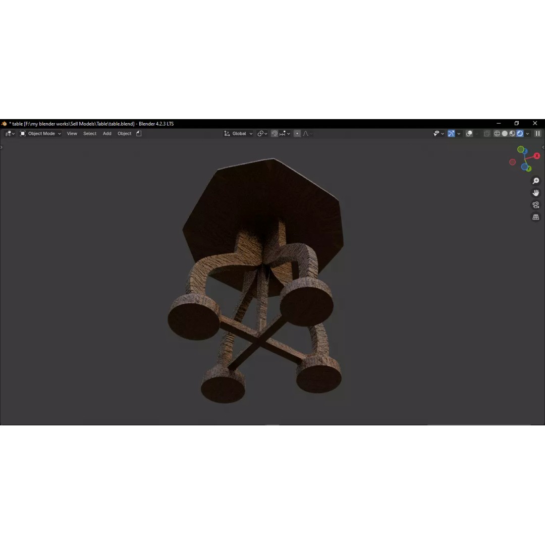 Table 3D Model – High Detailed PBR Furniture Asset, Blender, FBX - View 7