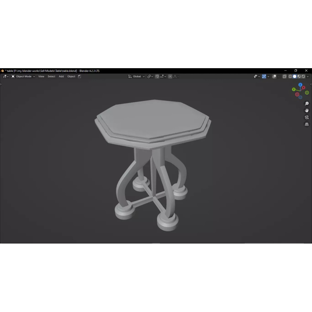 Table 3D Model – High Detailed PBR Furniture Asset, Blender, FBX - View 8