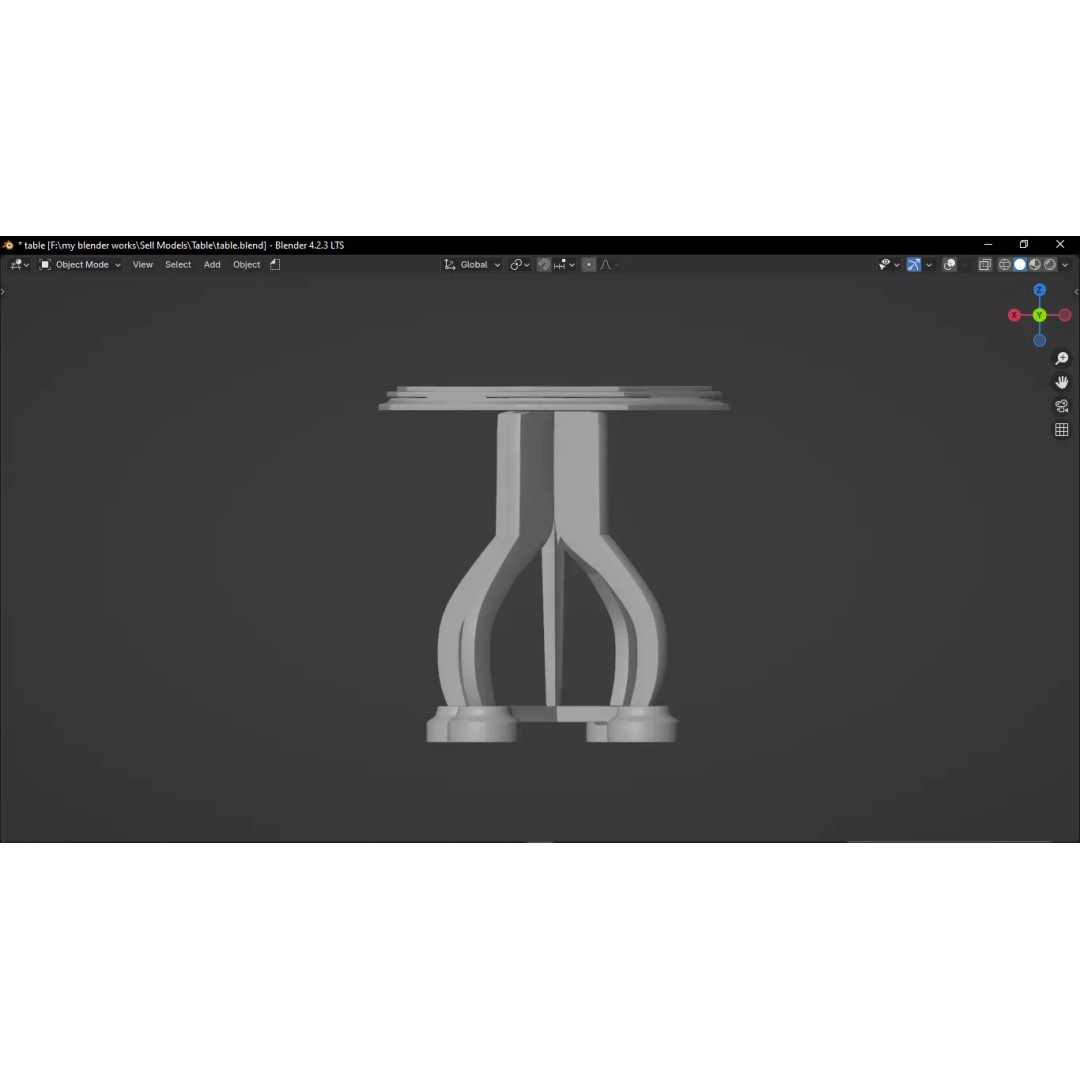 Table 3D Model – High Detailed PBR Furniture Asset, Blender, FBX - View 9