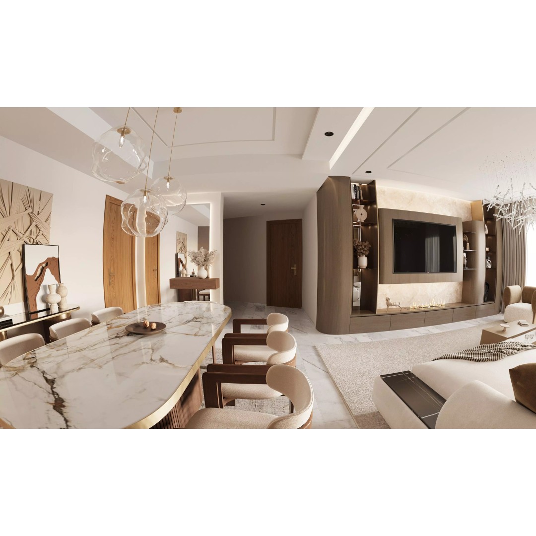 Warm Luxe Wood Living Room 3D Model – High Poly Interior Scene, FBX, OBJ - View 13