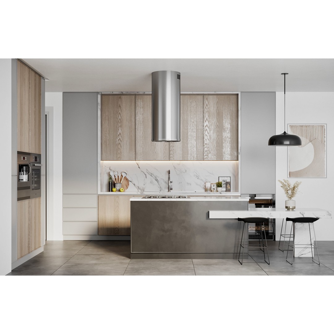 Kitchen 3D Model – Contemporary Interior Design, FBX, OBJ - View 2