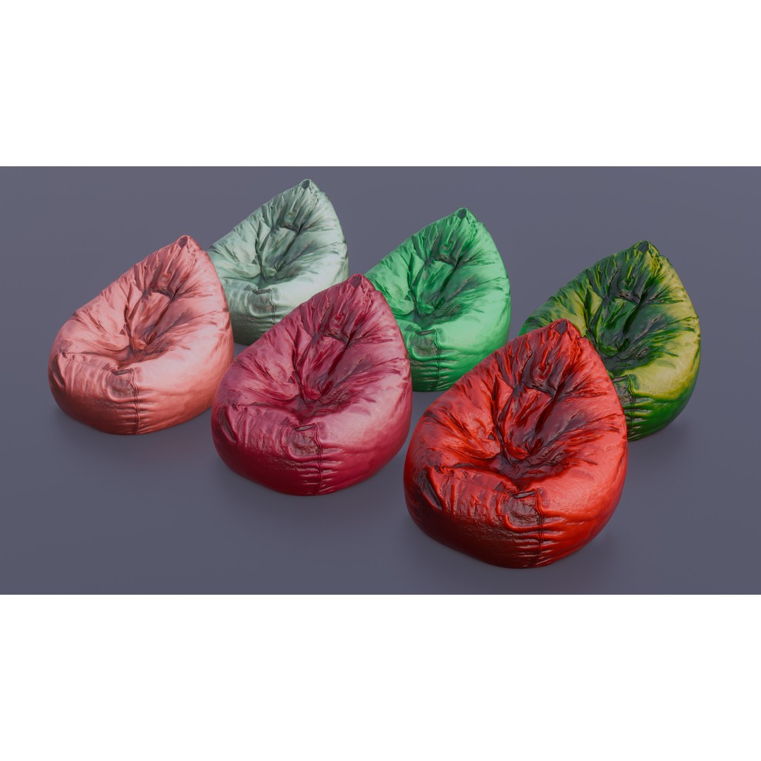 Realistic Bean Bag Chair 3D Model – PBR Textures, Game-Ready Formats