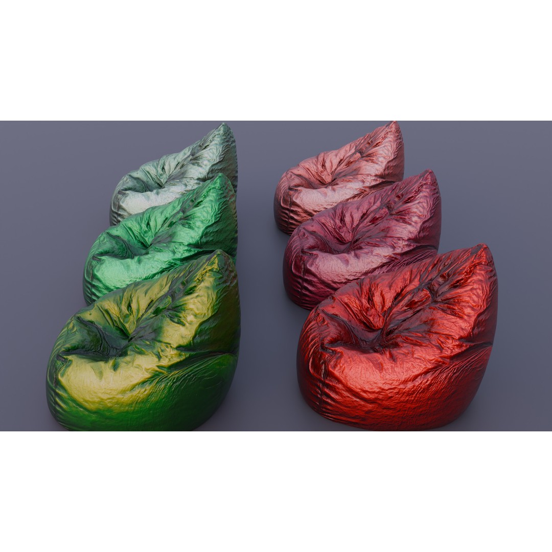 Realistic Bean Bag Chair 3D Model – PBR Textures, Game-Ready Formats - View 10