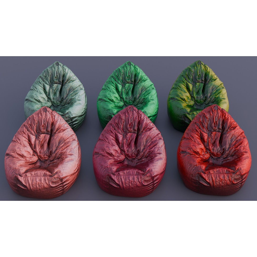 Realistic Bean Bag Chair 3D Model – PBR Textures, Game-Ready Formats - View 12