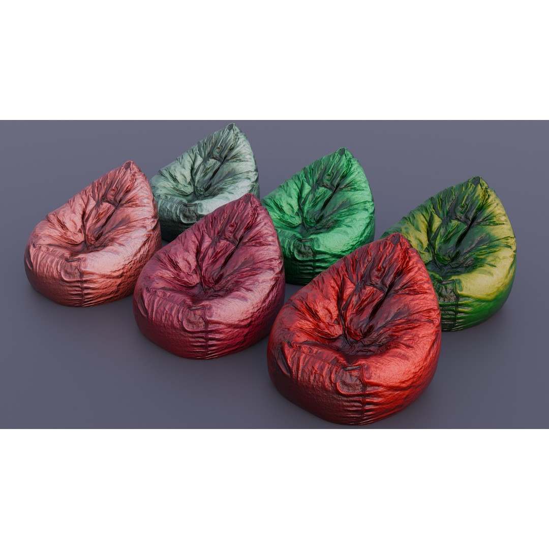 Realistic Bean Bag Chair 3D Model – PBR Textures, Game-Ready Formats - View 13