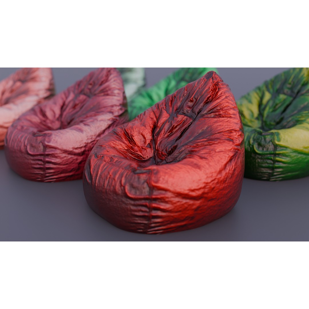Realistic Bean Bag Chair 3D Model – PBR Textures, Game-Ready Formats - View 14