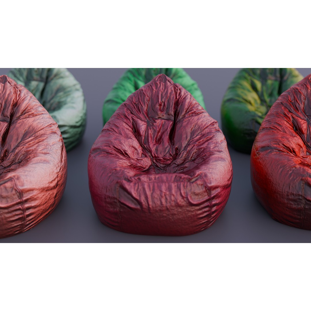Realistic Bean Bag Chair 3D Model – PBR Textures, Game-Ready Formats - View 15