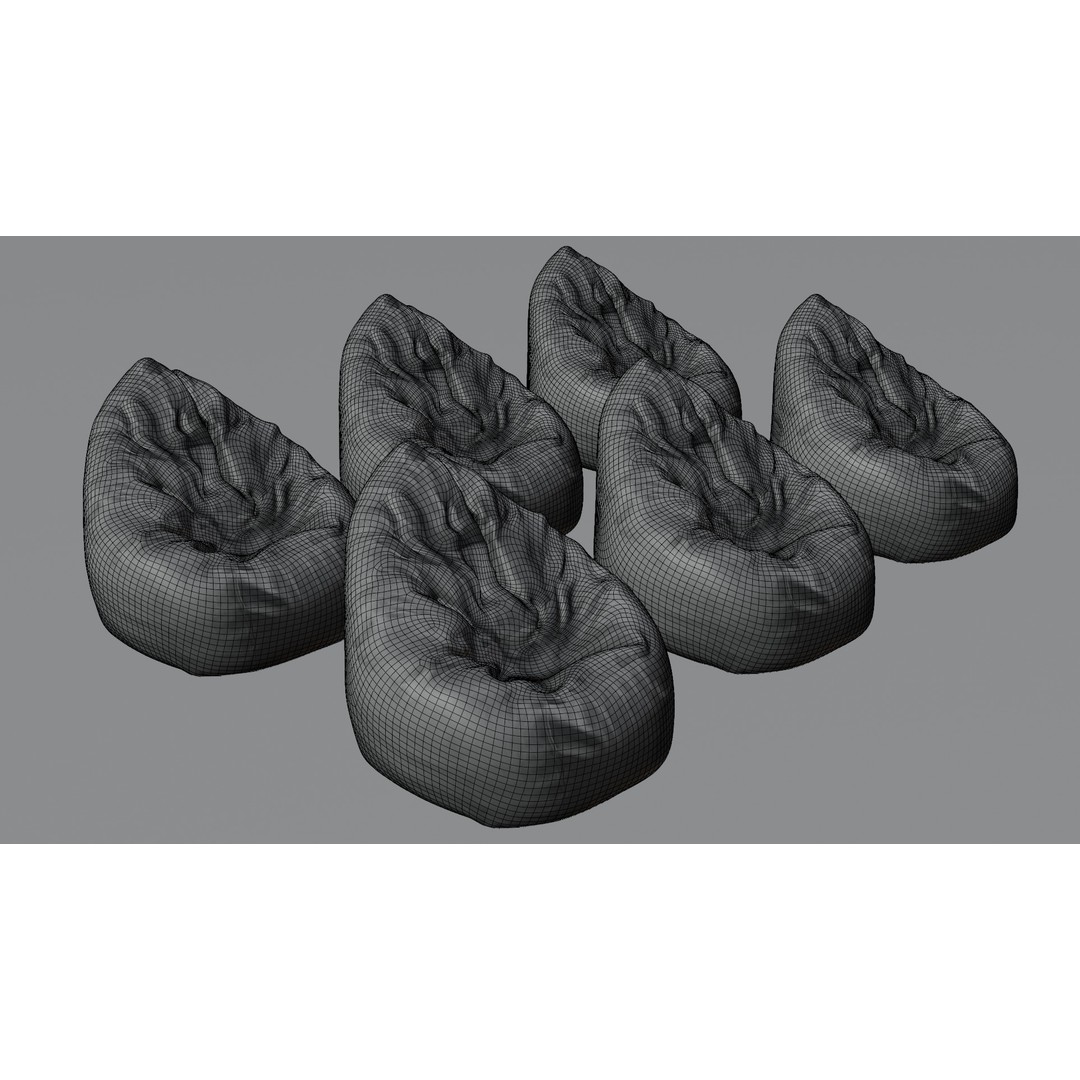 Realistic Bean Bag Chair 3D Model – PBR Textures, Game-Ready Formats - View 18