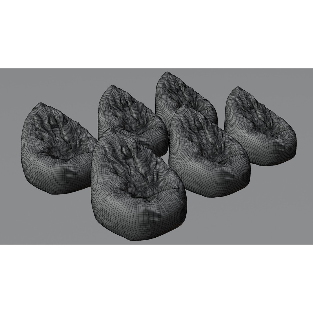 Realistic Bean Bag Chair 3D Model – PBR Textures, Game-Ready Formats - View 20