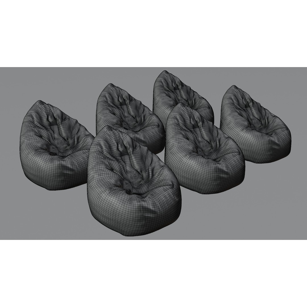 Realistic Bean Bag Chair 3D Model – PBR Textures, Game-Ready Formats - View 22