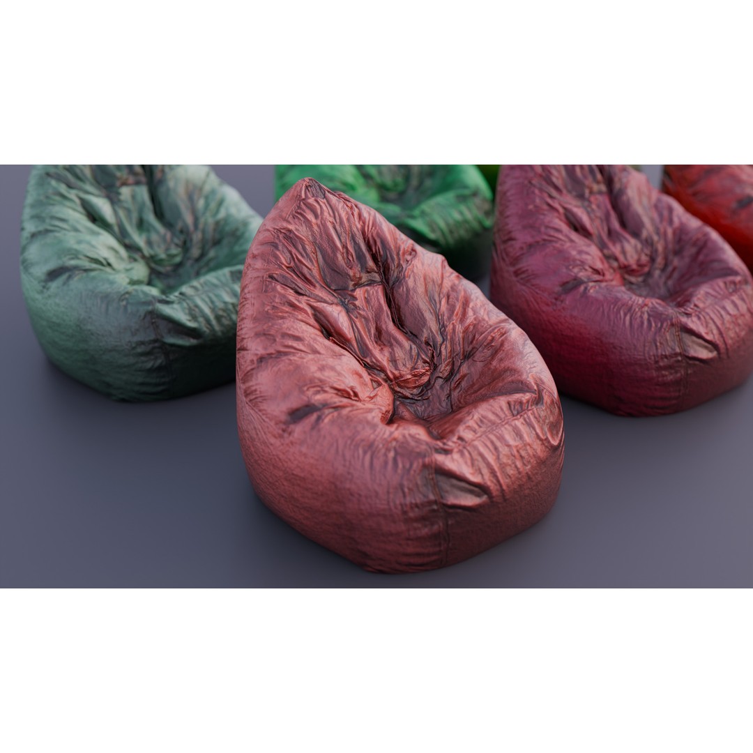Realistic Bean Bag Chair 3D Model – PBR Textures, Game-Ready Formats - View 3