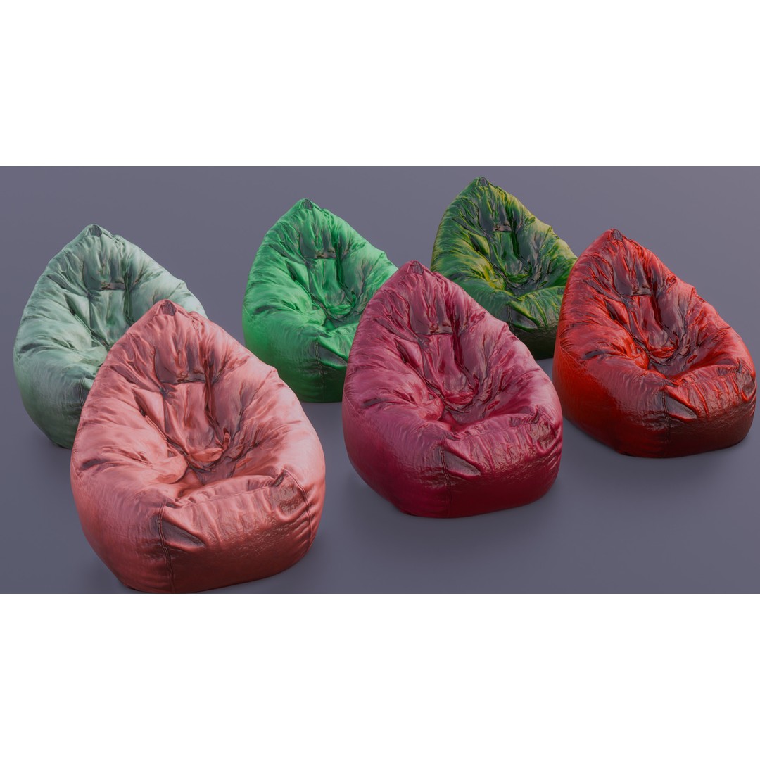Realistic Bean Bag Chair 3D Model – PBR Textures, Game-Ready Formats - View 31