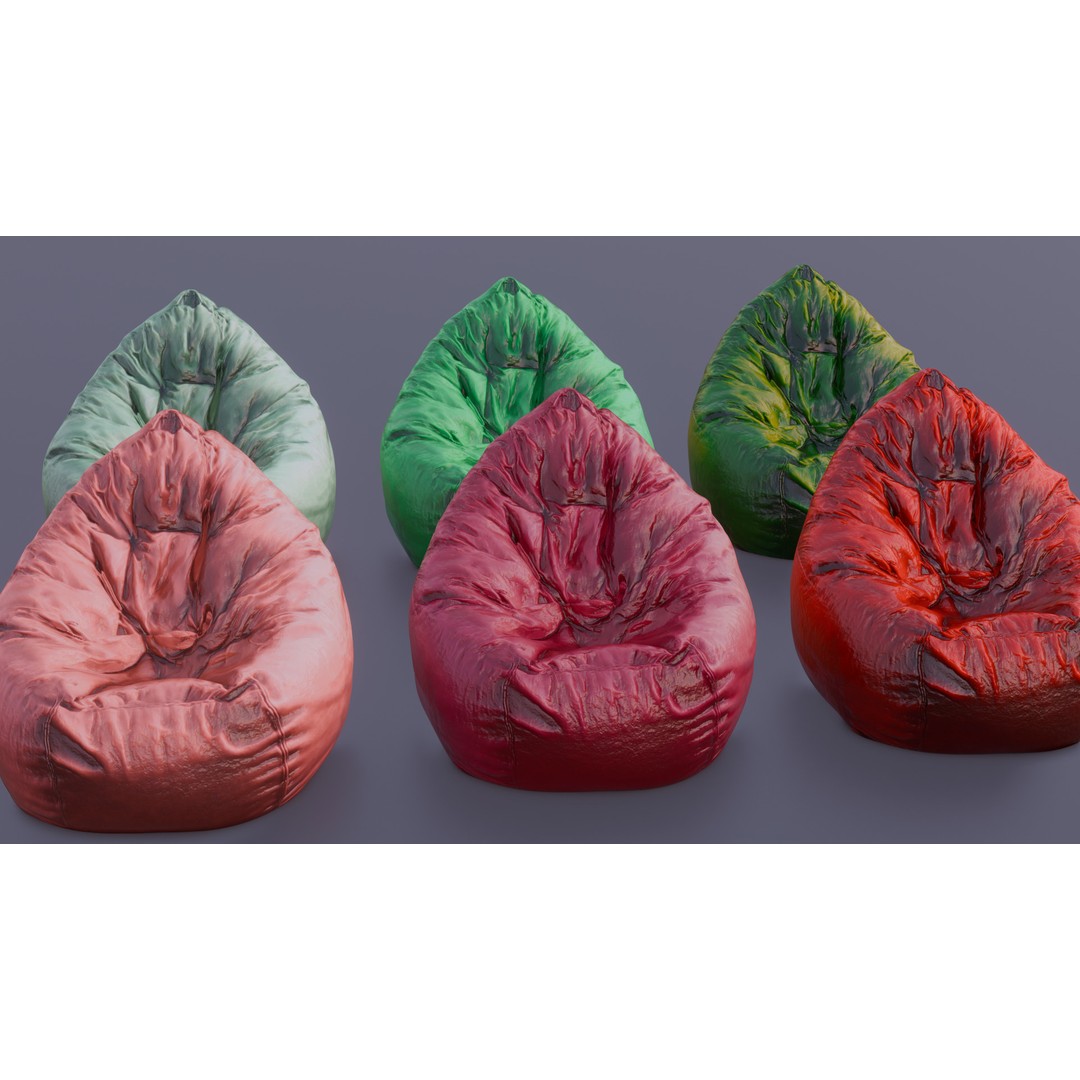 Realistic Bean Bag Chair 3D Model – PBR Textures, Game-Ready Formats - View 39