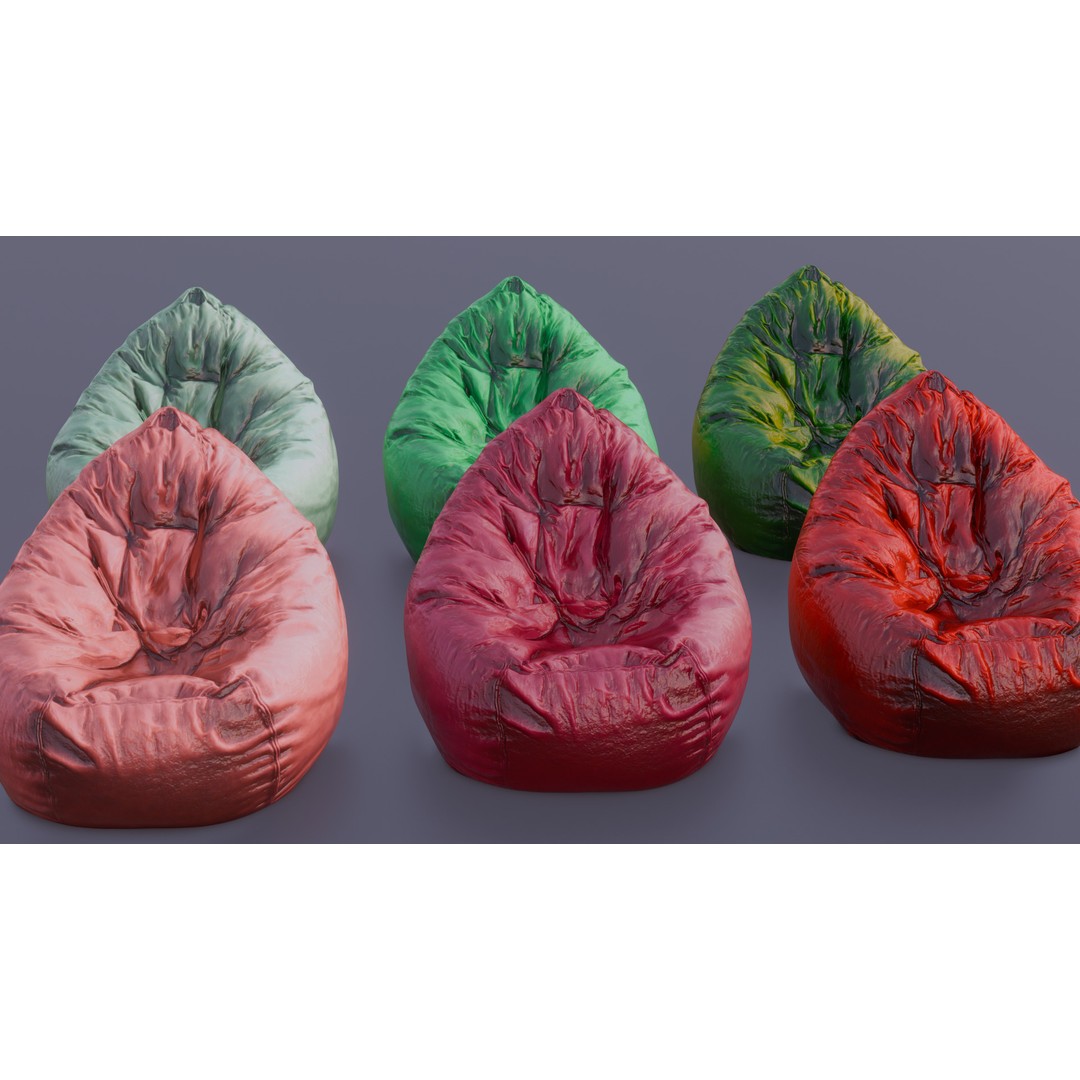 Realistic Bean Bag Chair 3D Model – PBR Textures, Game-Ready Formats - View 41