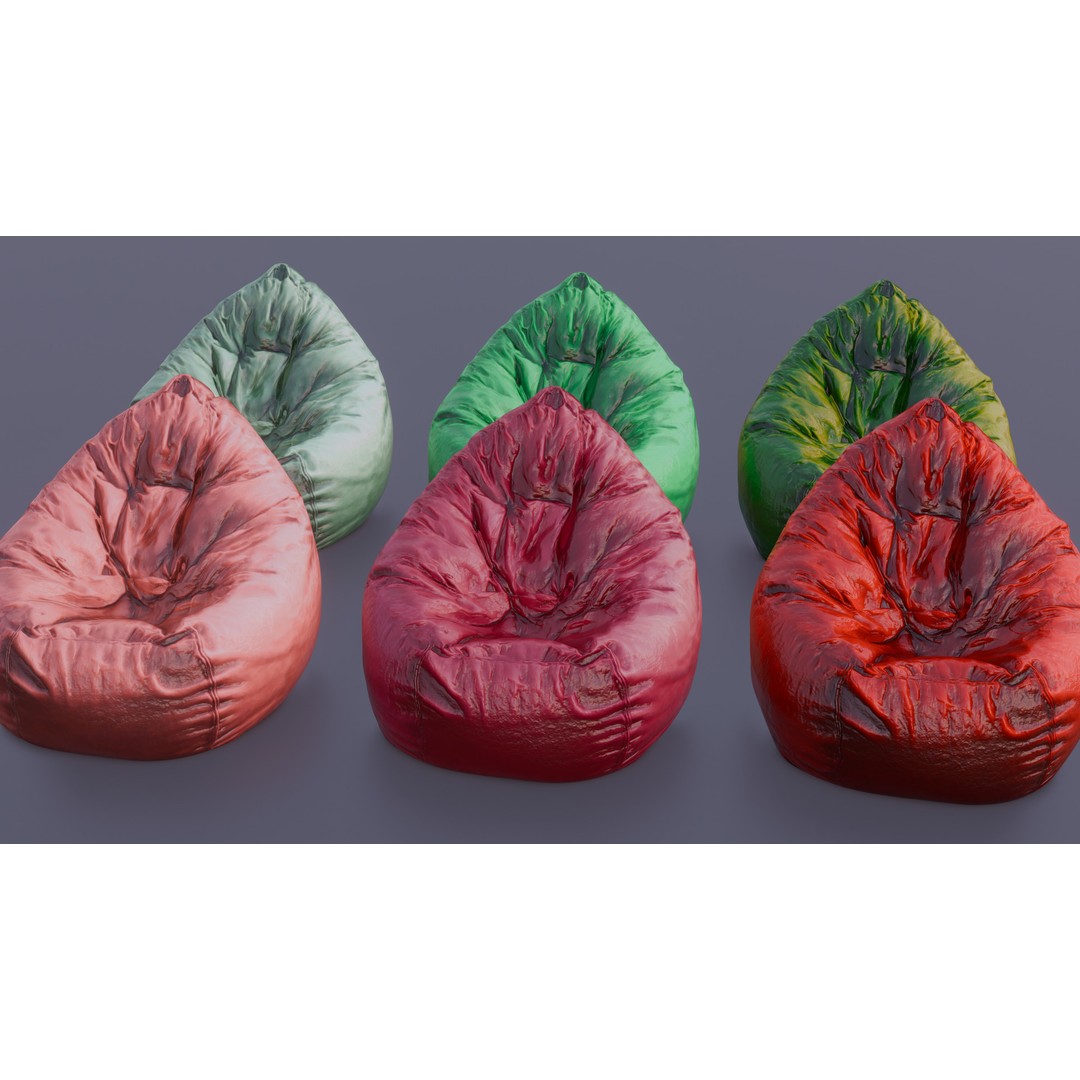 Realistic Bean Bag Chair 3D Model – PBR Textures, Game-Ready Formats - View 47