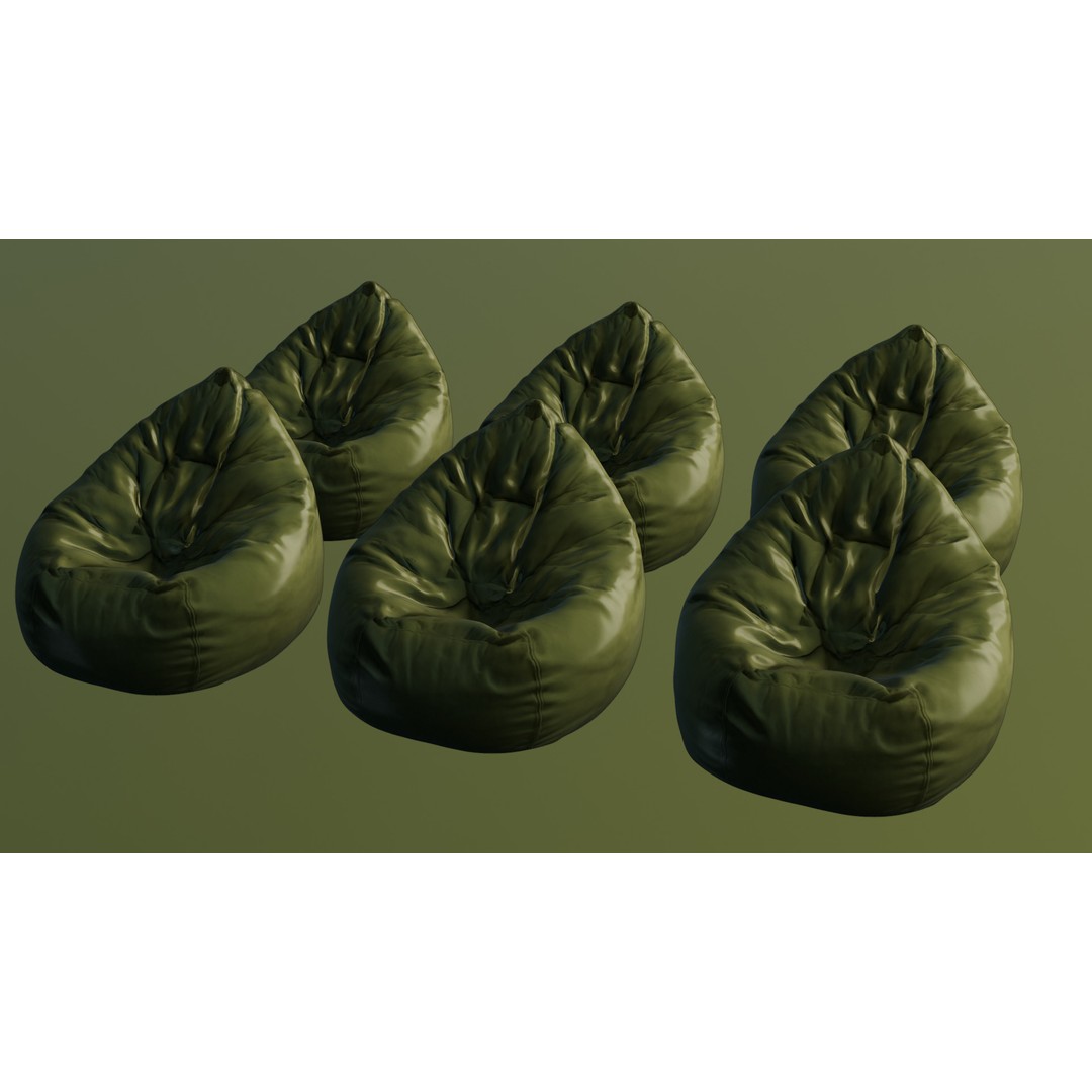 Realistic Bean Bag Chair 3D Model – PBR Textures, Game-Ready Formats - View 48