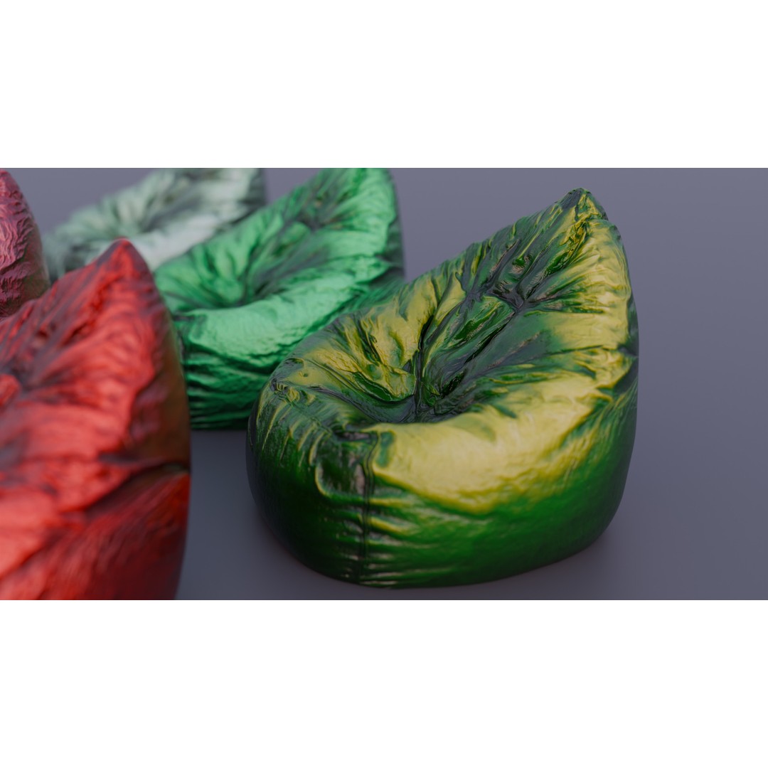 Realistic Bean Bag Chair 3D Model – PBR Textures, Game-Ready Formats - View 5