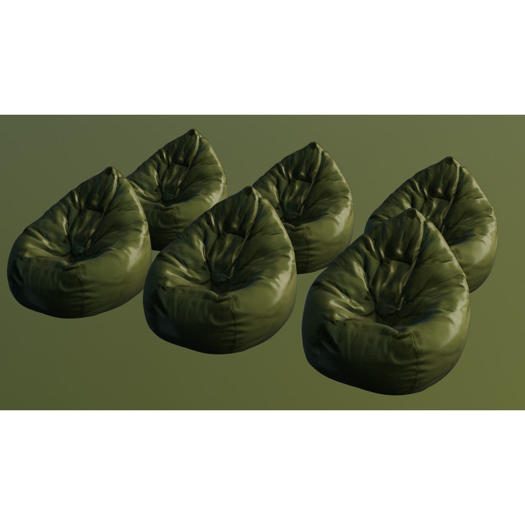 Realistic Bean Bag Chair 3D Model – PBR Textures, Game-Ready Formats - View 50