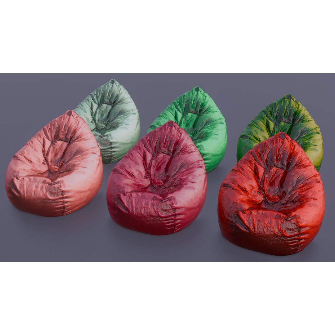 Realistic Bean Bag Chair 3D Model – PBR Textures, Game-Ready Formats - View 51