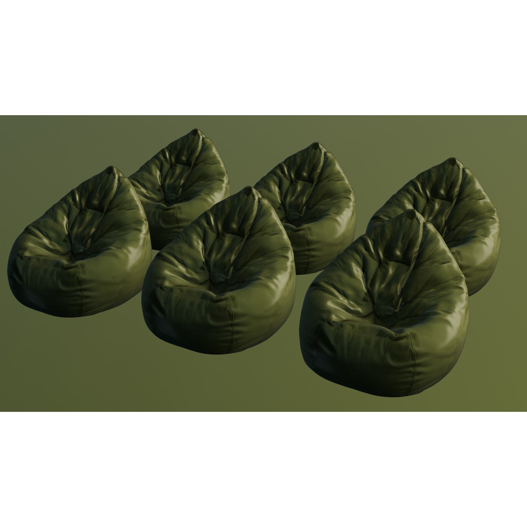 Realistic Bean Bag Chair 3D Model – PBR Textures, Game-Ready Formats - View 52