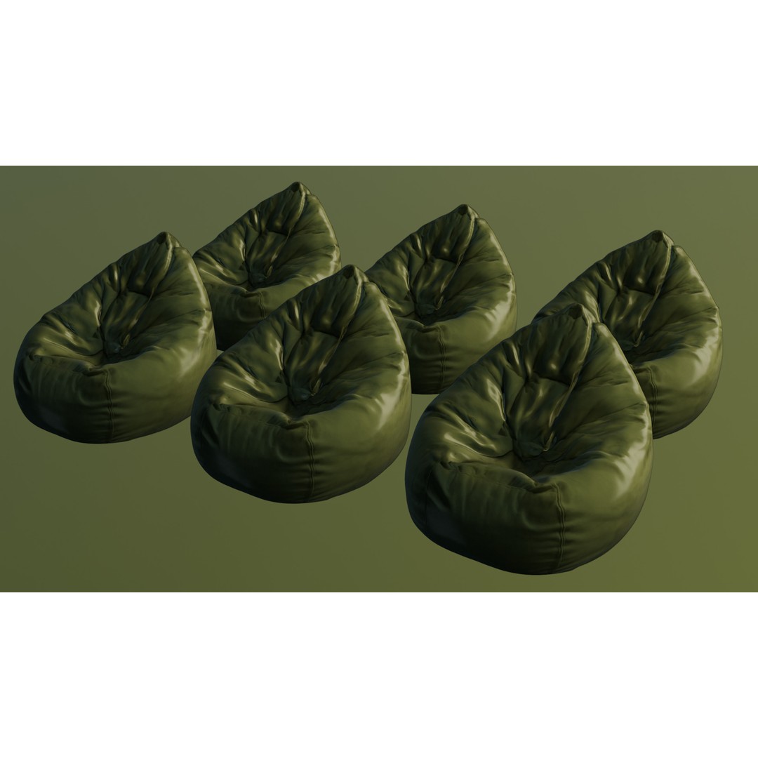 Realistic Bean Bag Chair 3D Model – PBR Textures, Game-Ready Formats - View 54