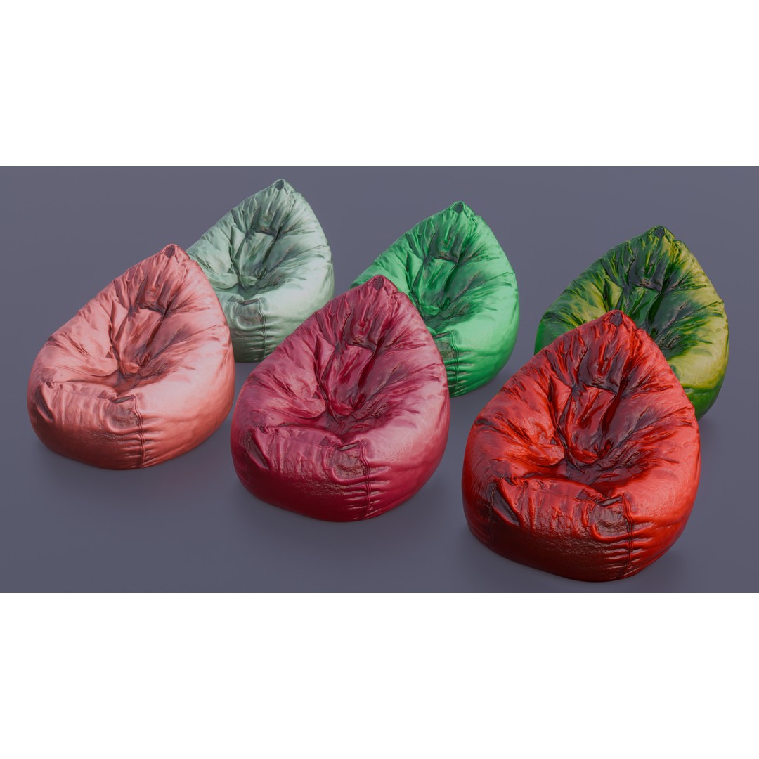 Realistic Bean Bag Chair 3D Model – PBR Textures, Game-Ready Formats - View 55