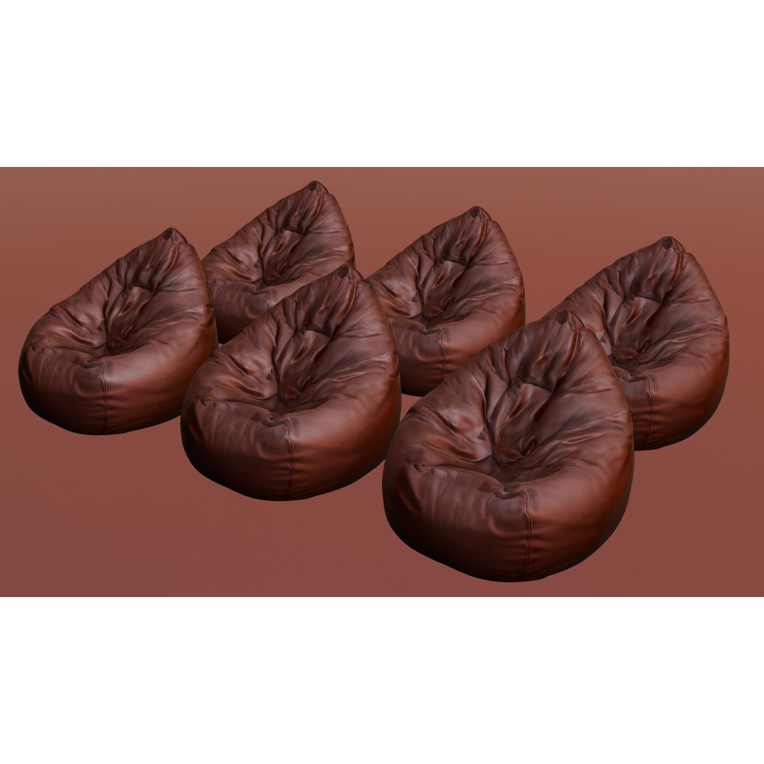 Realistic Bean Bag Chair 3D Model – PBR Textures, Game-Ready Formats - View 56