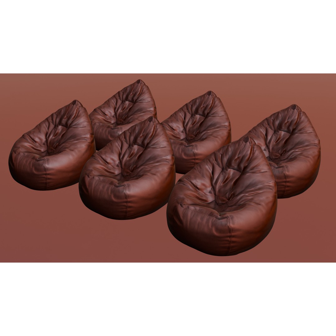 Realistic Bean Bag Chair 3D Model – PBR Textures, Game-Ready Formats - View 58