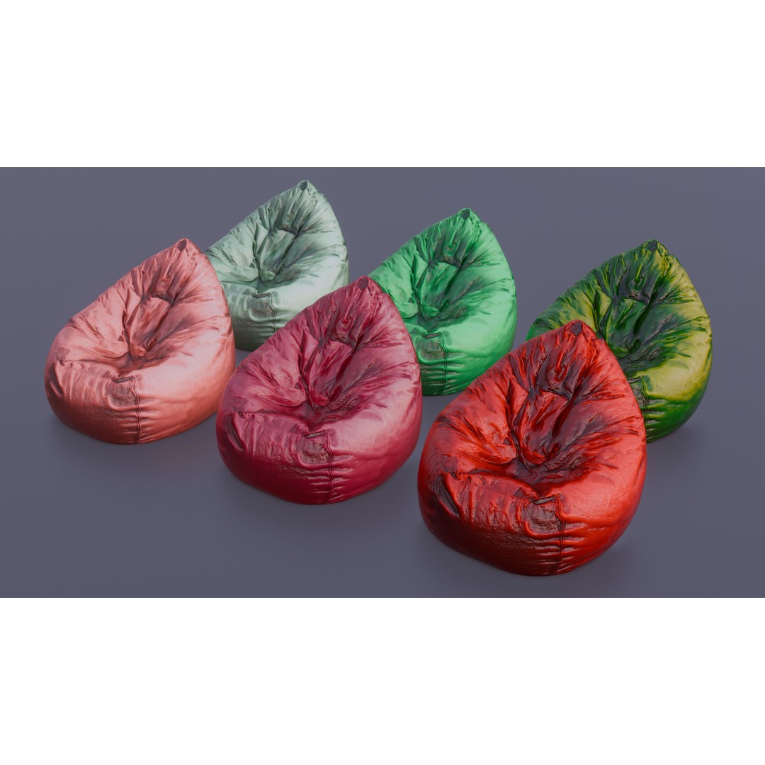 Realistic Bean Bag Chair 3D Model – PBR Textures, Game-Ready Formats - View 61