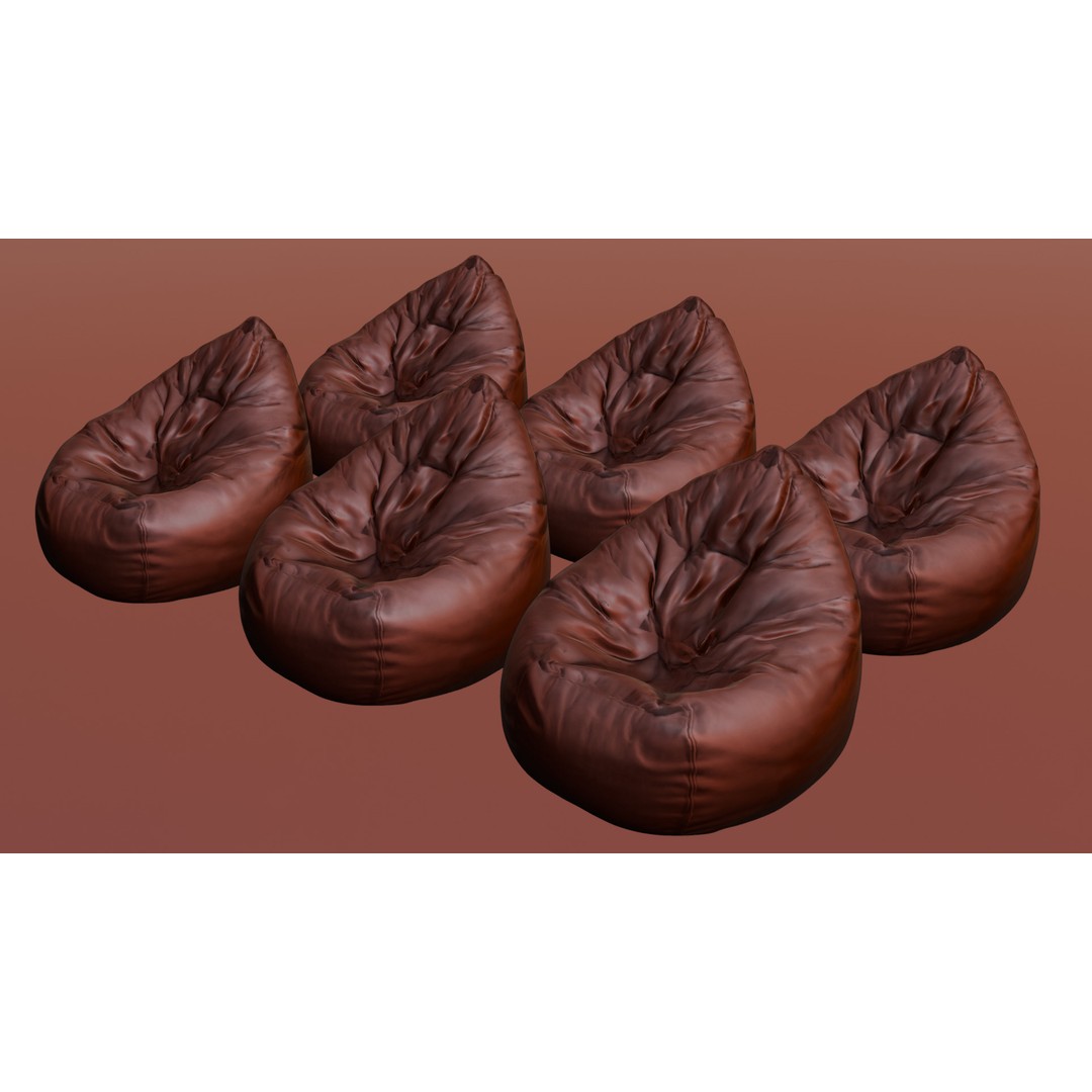 Realistic Bean Bag Chair 3D Model – PBR Textures, Game-Ready Formats - View 64