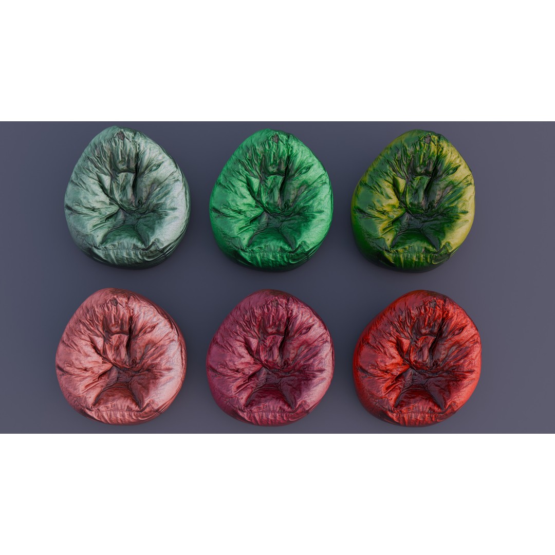 Realistic Bean Bag Chair 3D Model – PBR Textures, Game-Ready Formats - View 7
