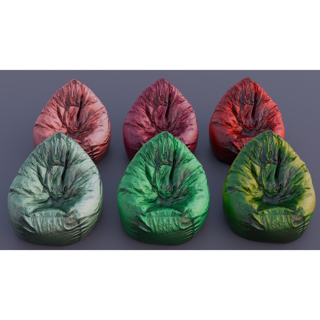 Realistic Bean Bag Chair 3D Model – PBR Textures, Game-Ready Formats - View 8
