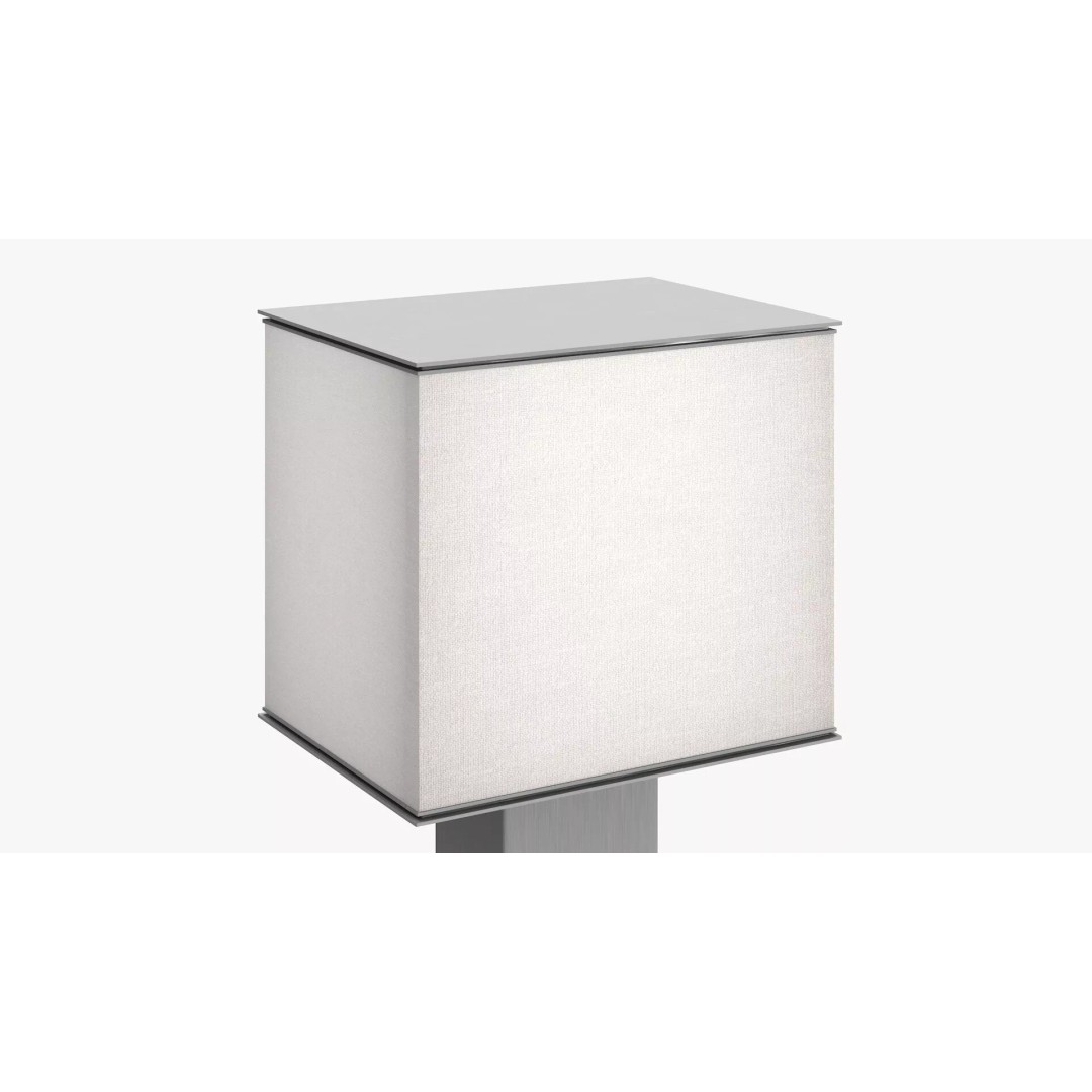 Modern Fabric Shade Lamp 3D Model – Minimalist Wood Bedside Table with PBR Textures - View 6