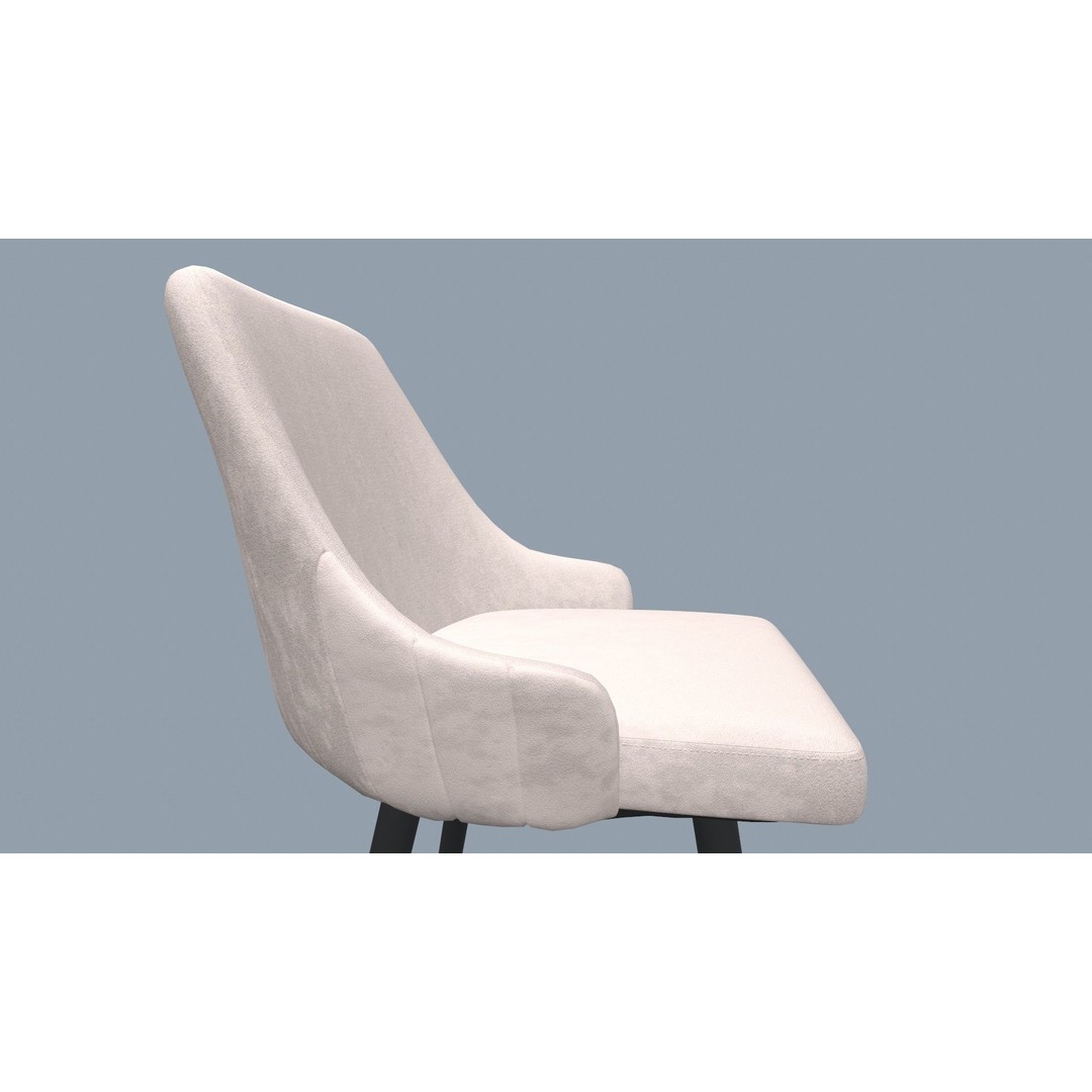 Bar Stool 3D Model – Modern Design with Gold Legs, Game Ready - View 13