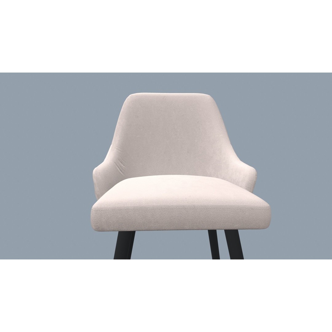 Bar Stool 3D Model – Modern Design with Gold Legs, Game Ready - View 14