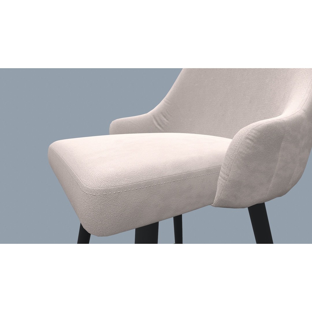 Bar Stool 3D Model – Modern Design with Gold Legs, Game Ready - View 15