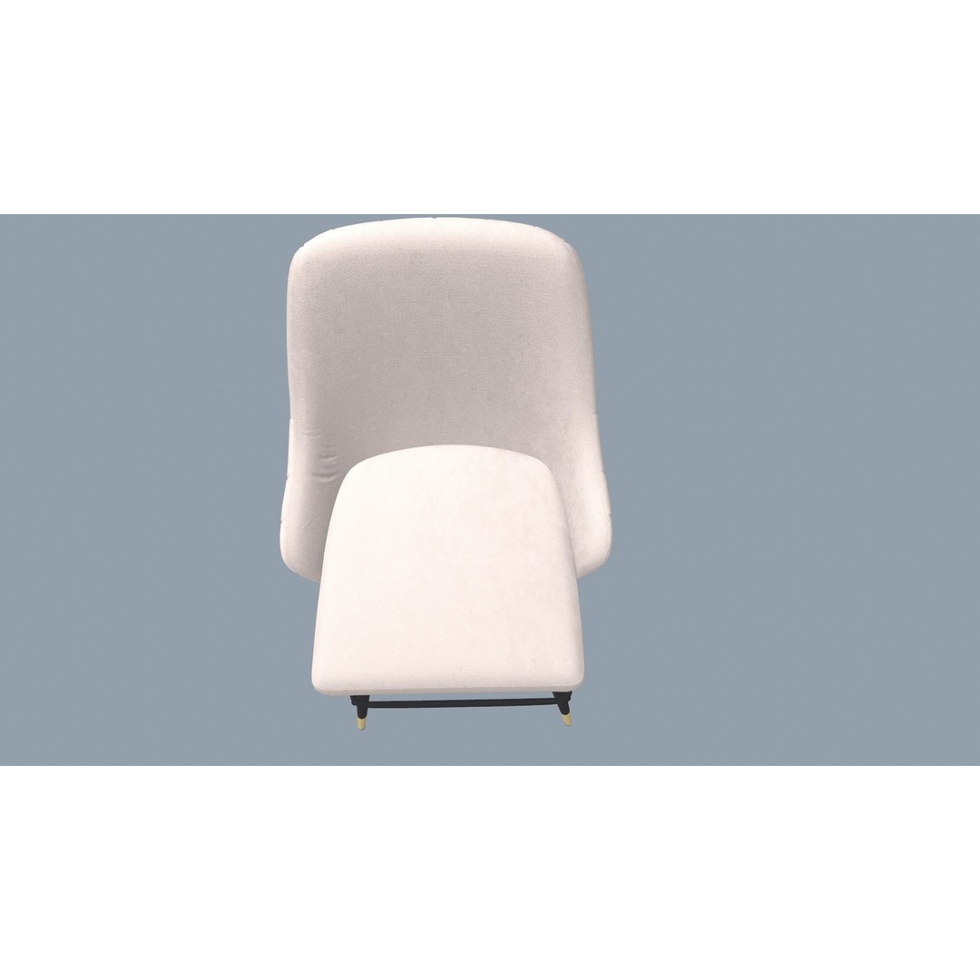 Bar Stool 3D Model – Modern Design with Gold Legs, Game Ready - View 18