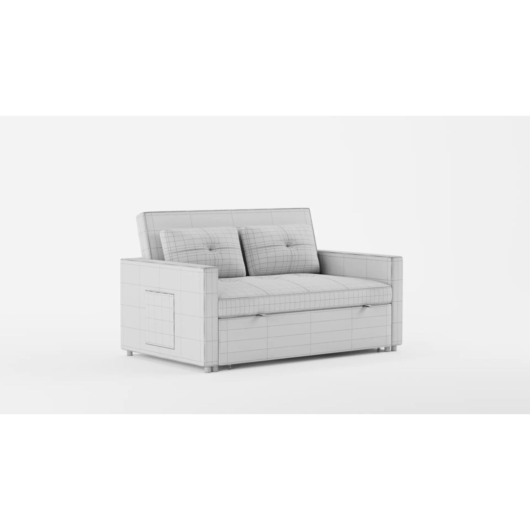 Zoey Linen Convertible Sleeper Loveseat 3D Model – PBR Textured, FBX, Blender