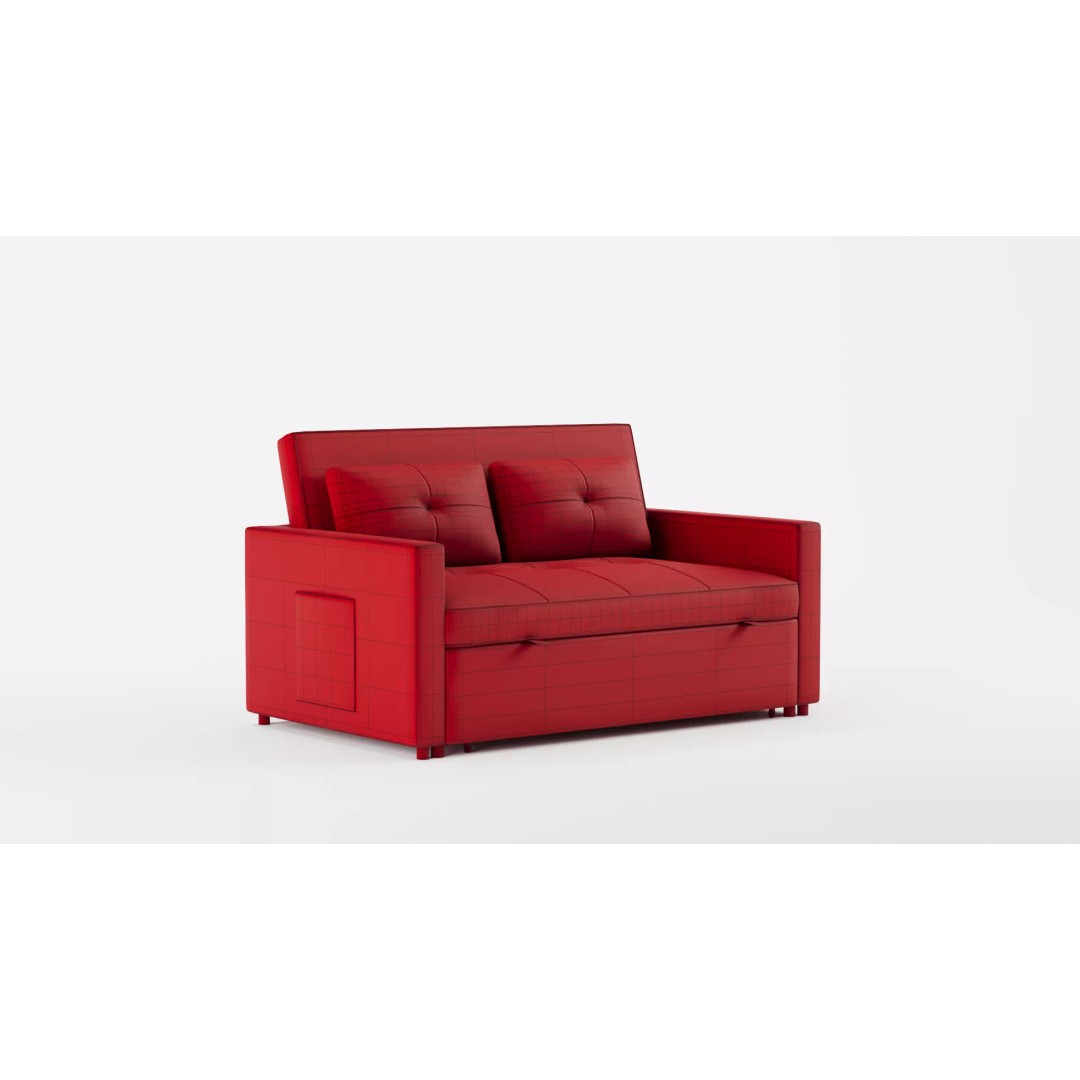 Zoey Linen Convertible Sleeper Loveseat 3D Model – PBR Textured, FBX, Blender - View 13