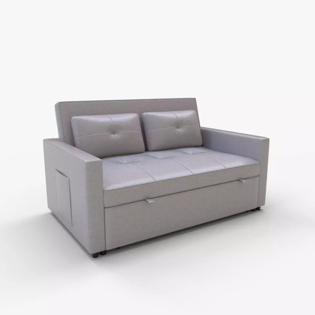 Zoey Linen Convertible Sleeper Loveseat 3D Model – PBR Textured, FBX, Blender - View 14