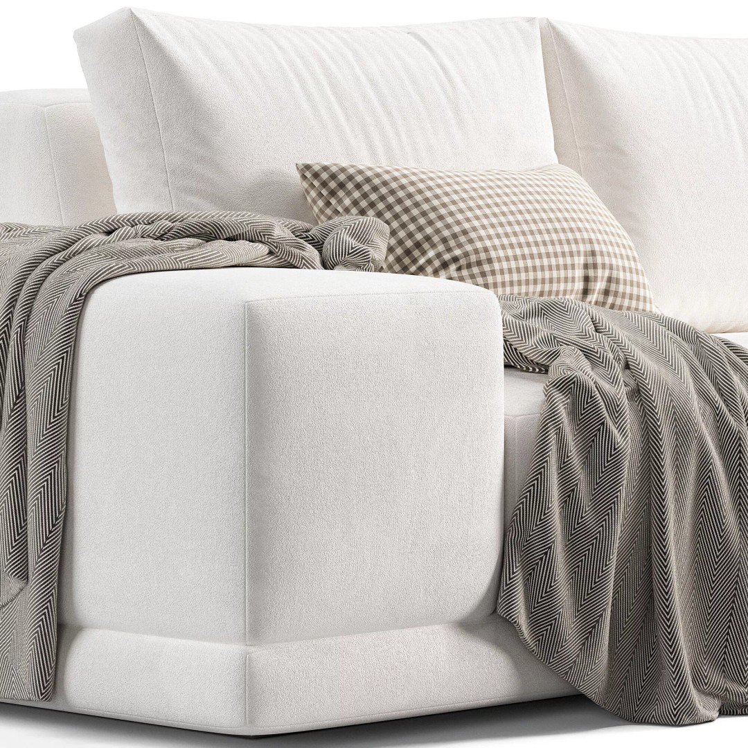 Rh Cortona Wide-Arm Sofa 3D Model – Full Cushion, PBR Textures, FBX - View 6
