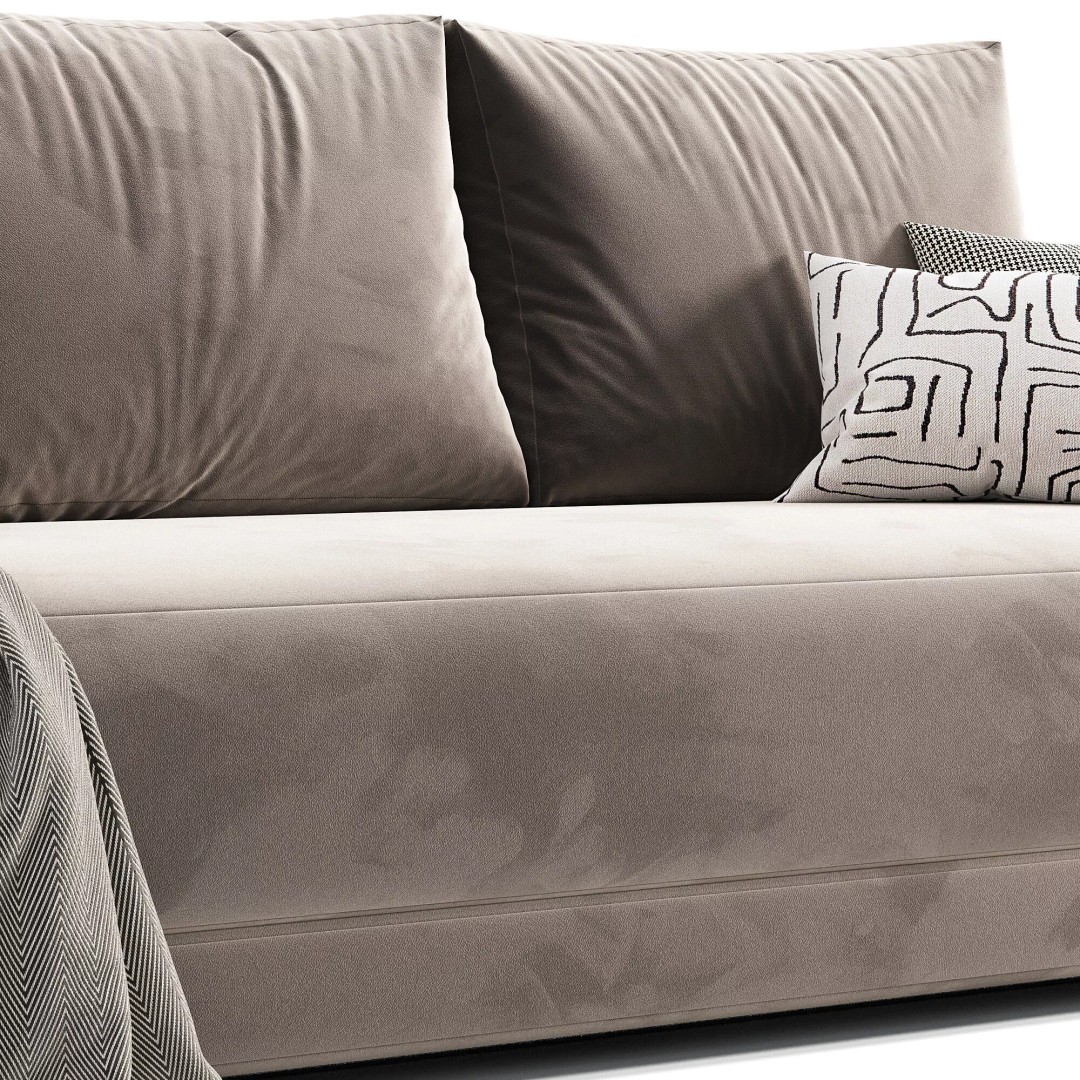 Rh Cortona Wide-Arm Sofa 3D Model – Full Cushion, PBR Textures, FBX - View 8