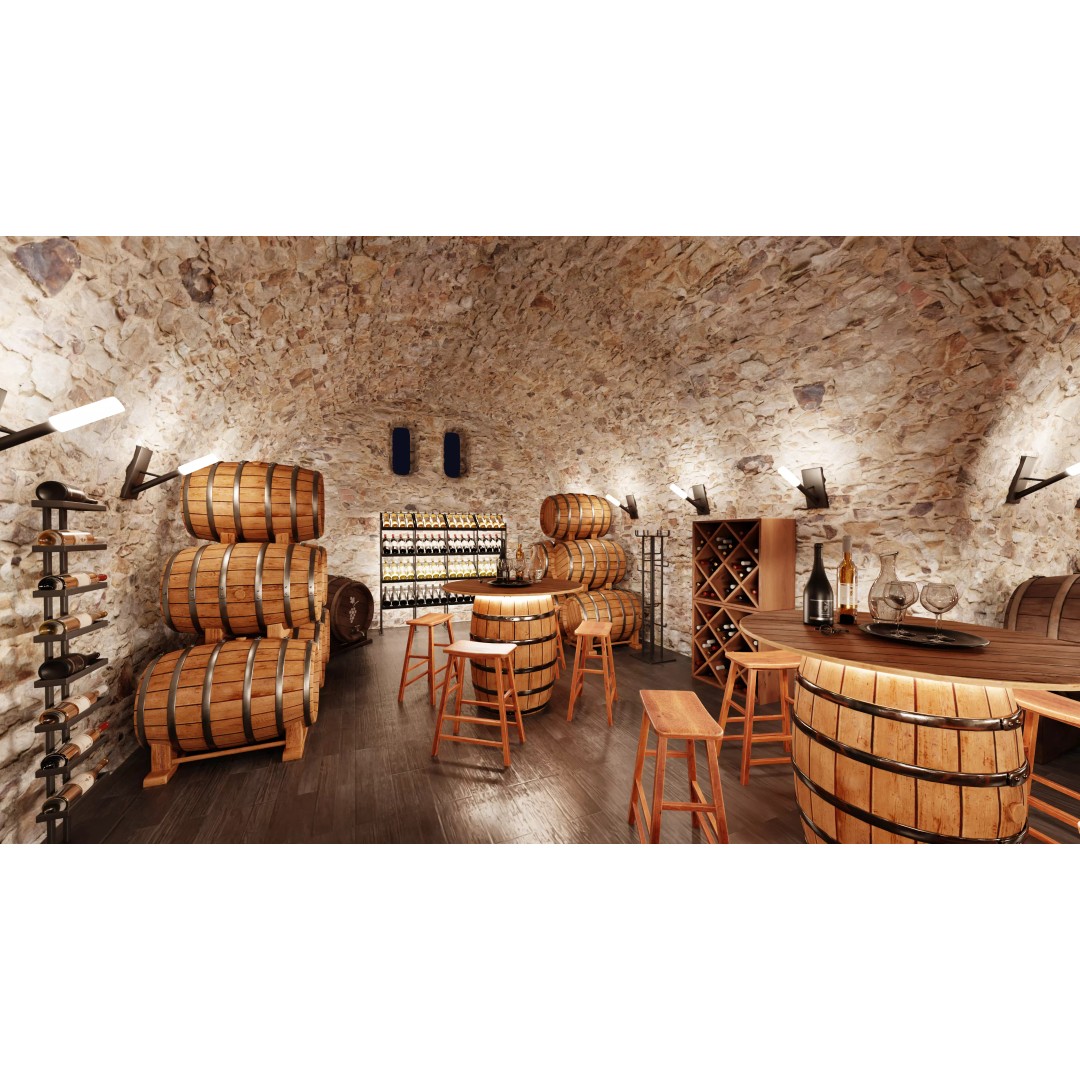 Winery Restaurant Interior 3D Model – Spacious Dining Environment, Blender - View 10
