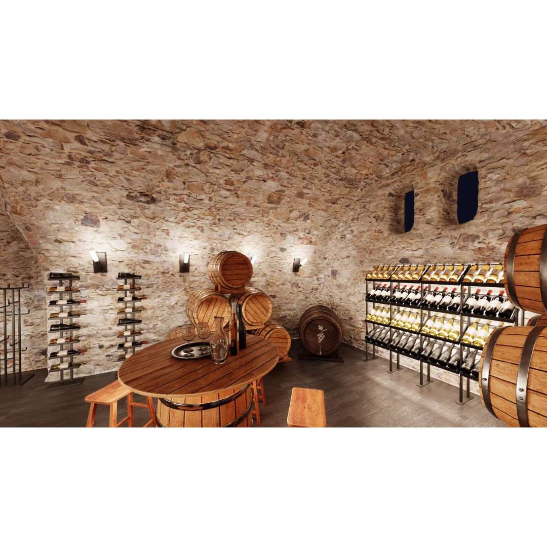 Winery Restaurant Interior 3D Model – Spacious Dining Environment, Blender - View 11
