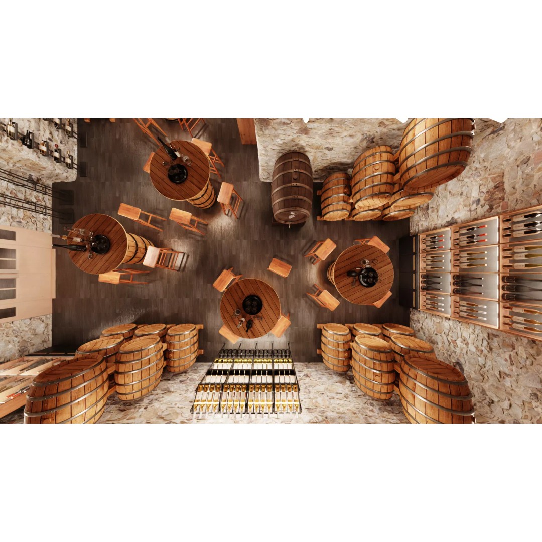 Winery Restaurant Interior 3D Model – Spacious Dining Environment, Blender - View 13