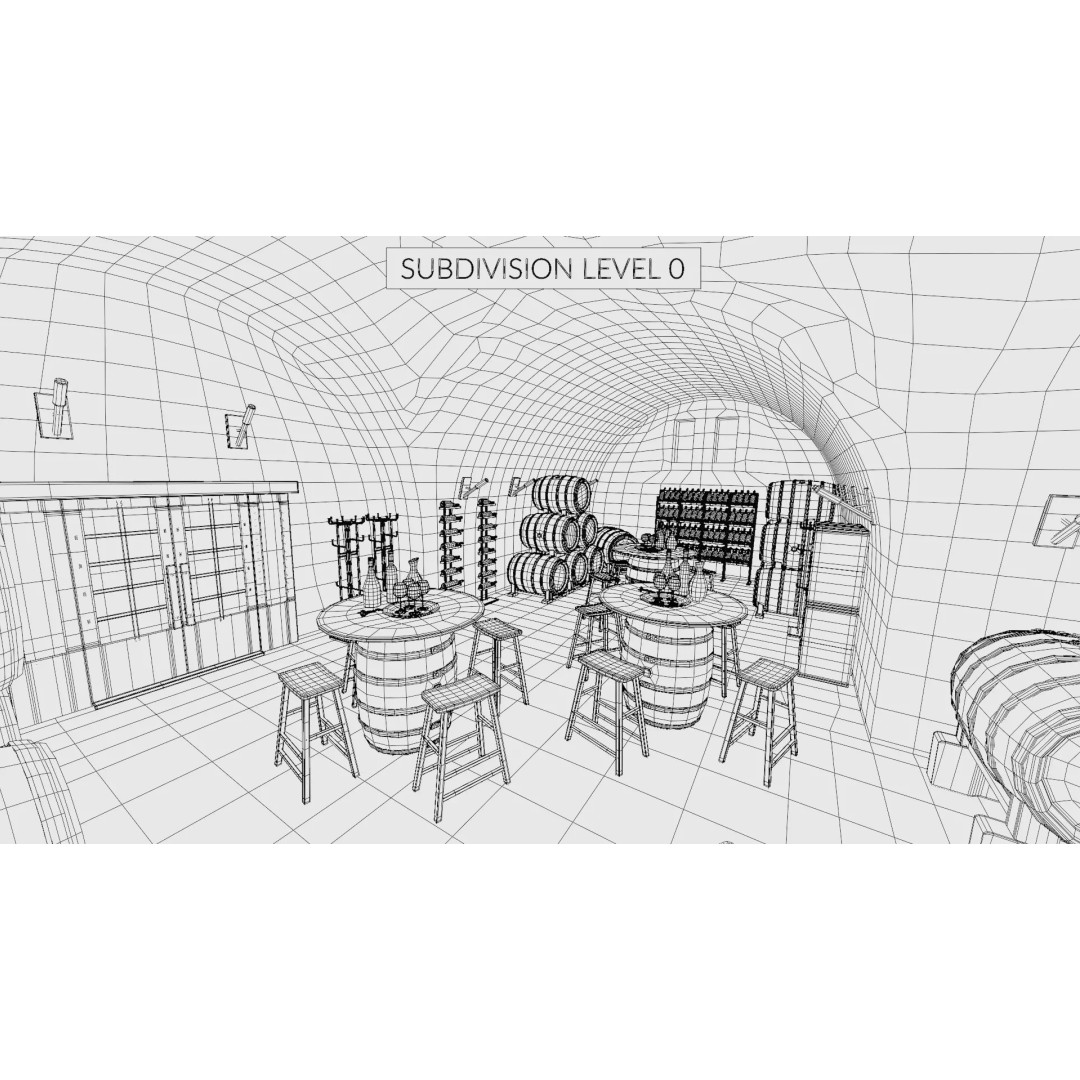 Winery Restaurant Interior 3D Model – Spacious Dining Environment, Blender - View 26