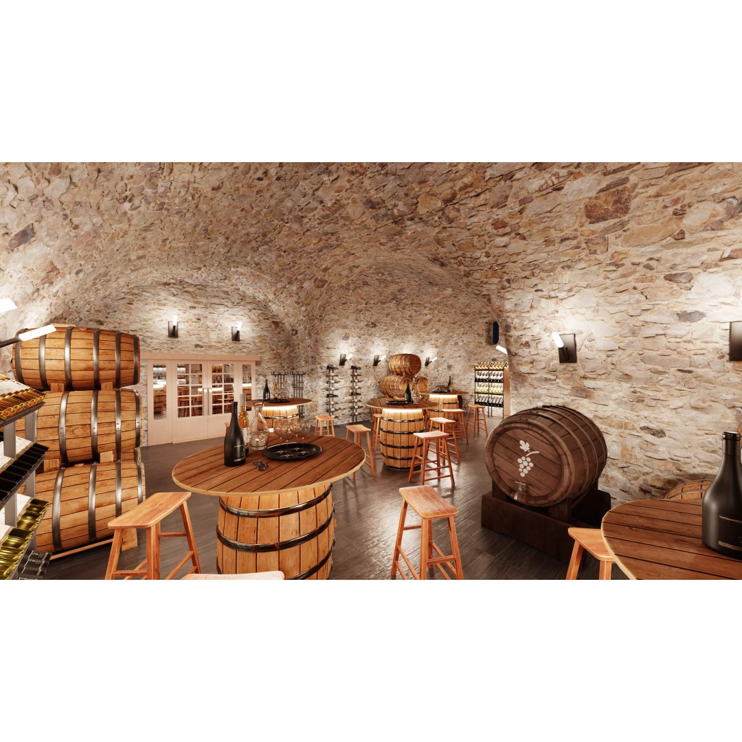 Winery Restaurant Interior 3D Model – Spacious Dining Environment, Blender - View 5